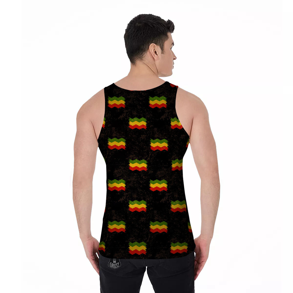Flag Rasta Print Pattern Men's Tank Top-grizzshop