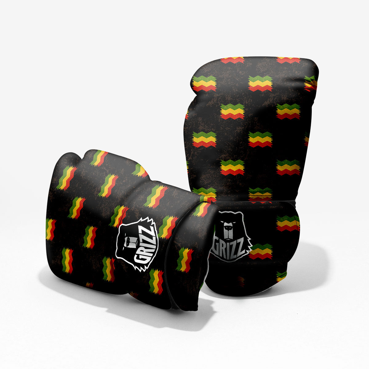 Flag Rasta Print Pattern Sparring Gloves-grizzshop