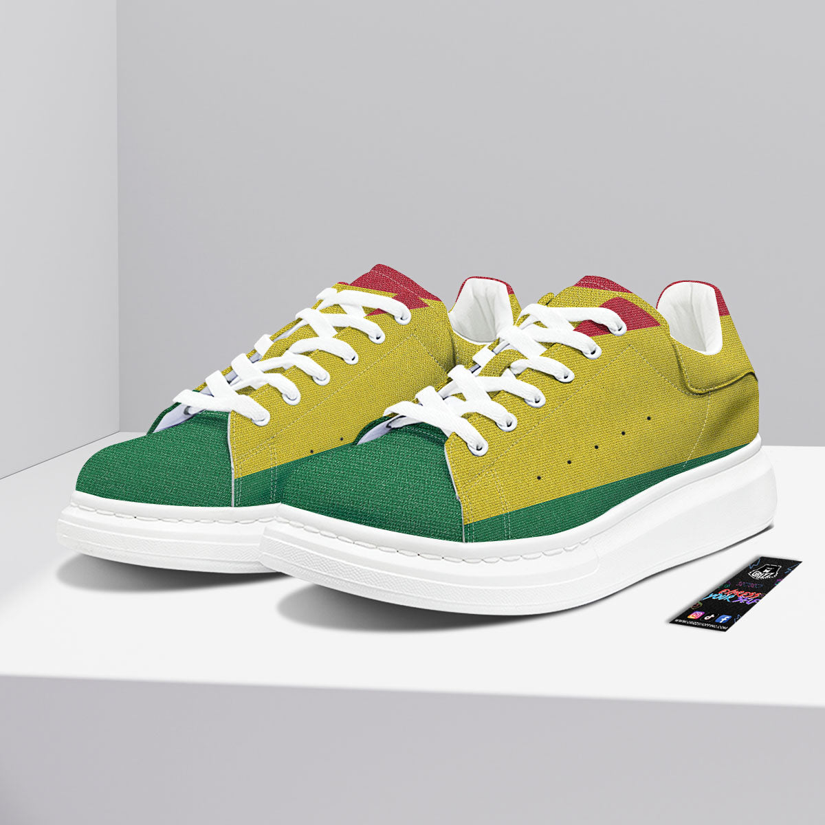 Flag Rasta Print Platform Shoes-grizzshop