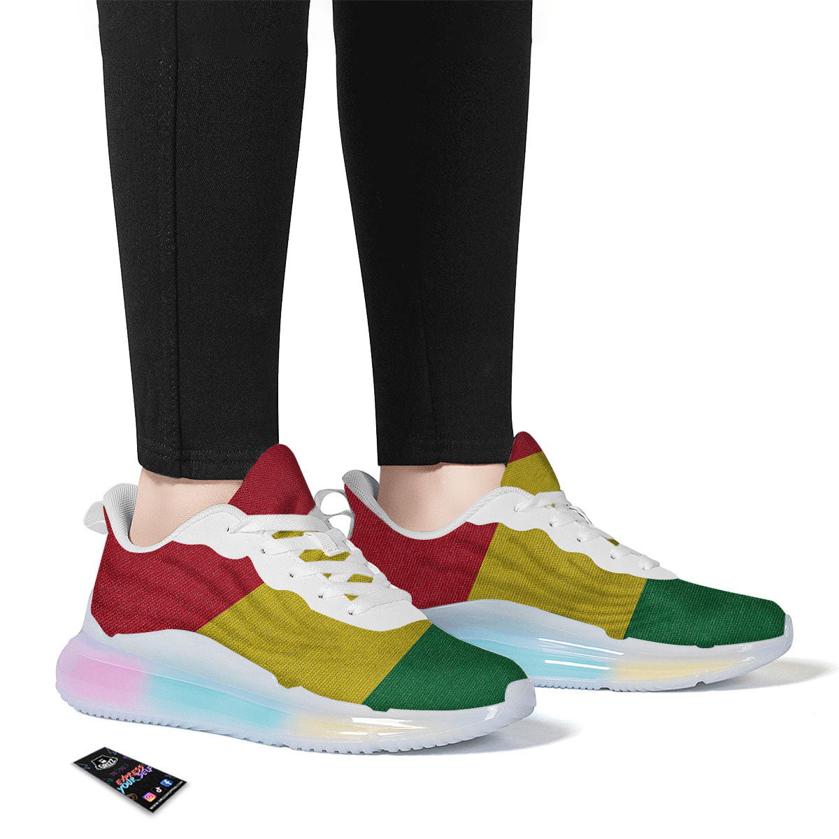 Flag Rasta Print Running Sneakers-grizzshop