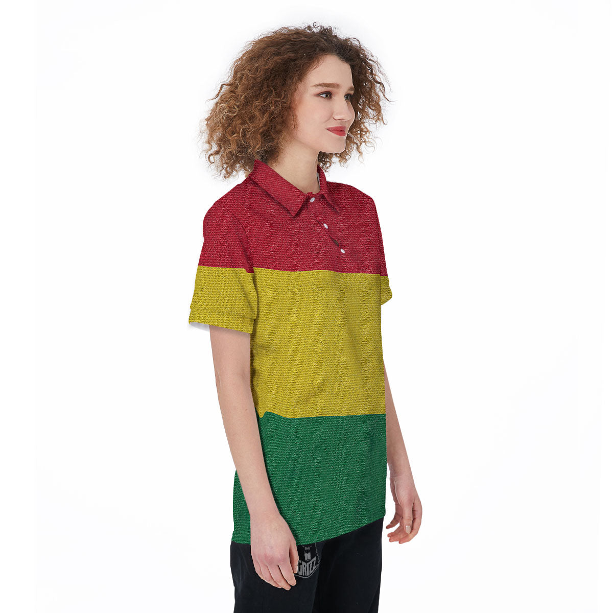 Flag Rasta Print Women's Golf Shirts-grizzshop