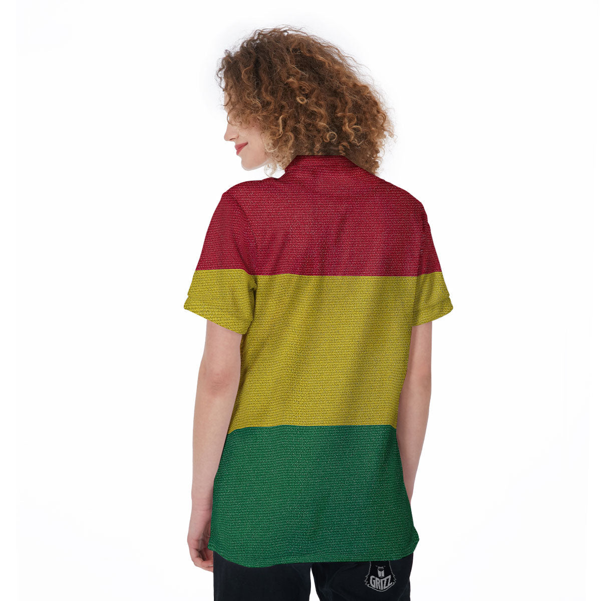 Flag Rasta Print Women's Golf Shirts-grizzshop