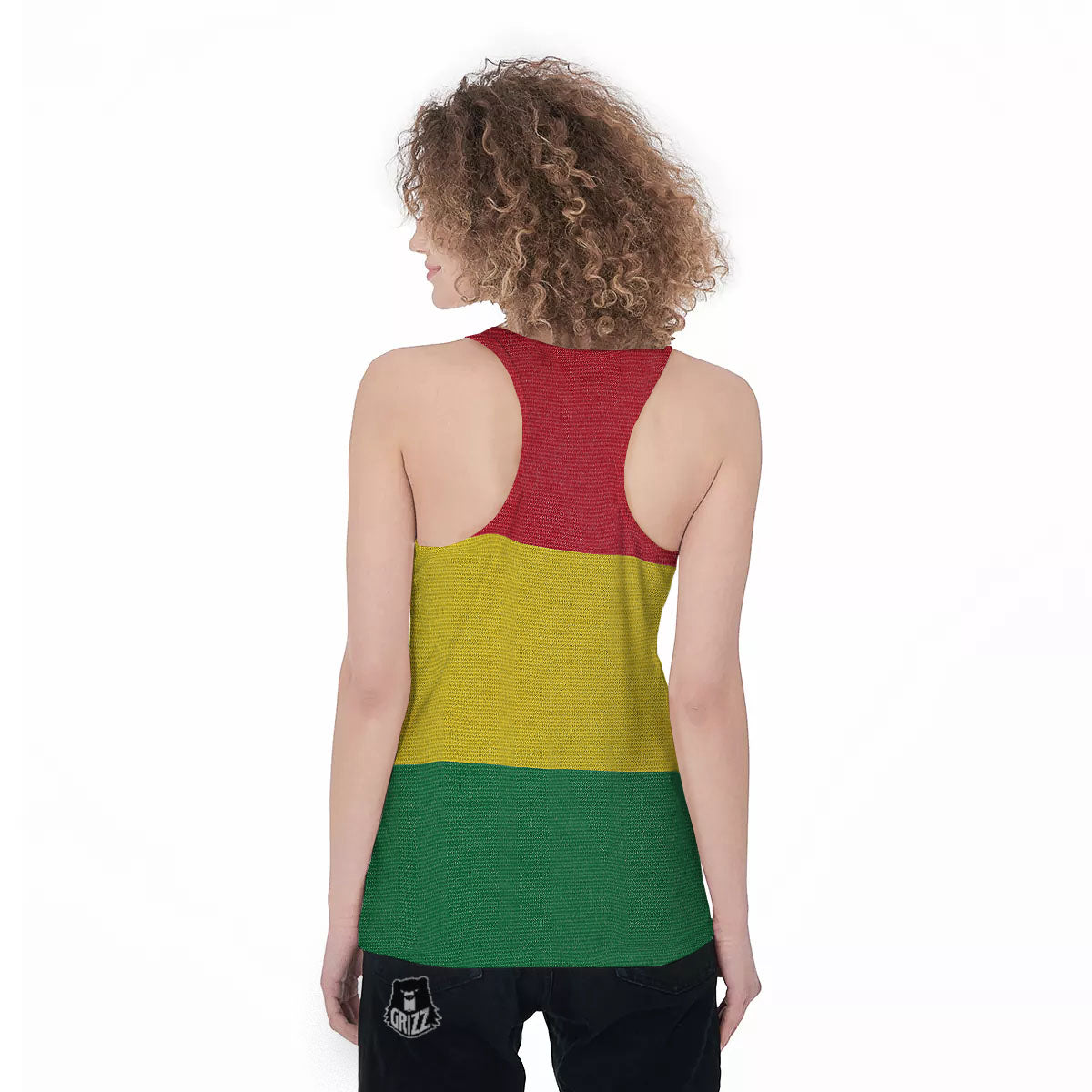 Flag Rasta Print Women's Racerback Tank Top-grizzshop