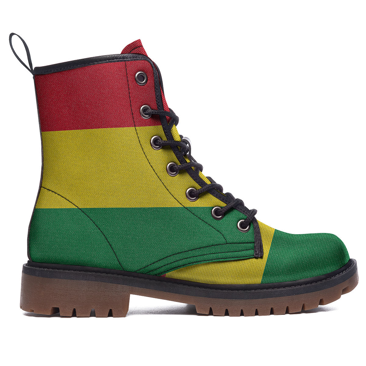 Flag Rasta Print Work Boots-grizzshop
