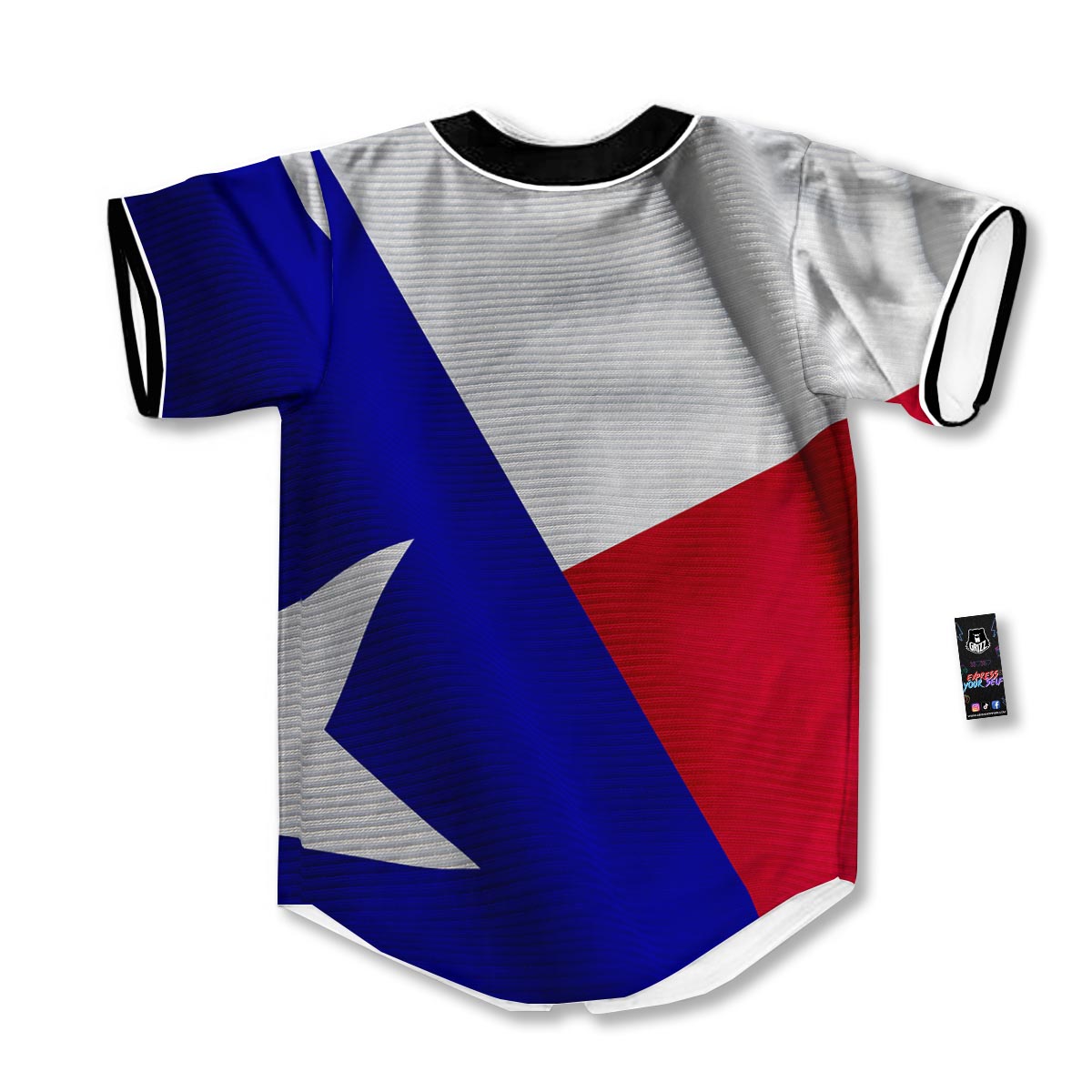 Flag Texas State Print Baseball Jersey-grizzshop
