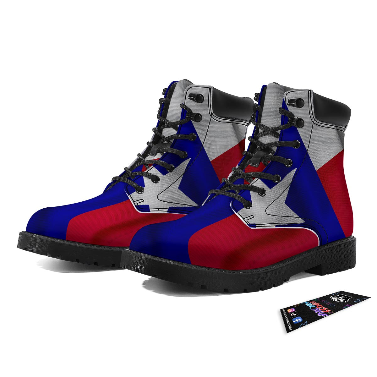 Flag Texas State Print Boots-grizzshop