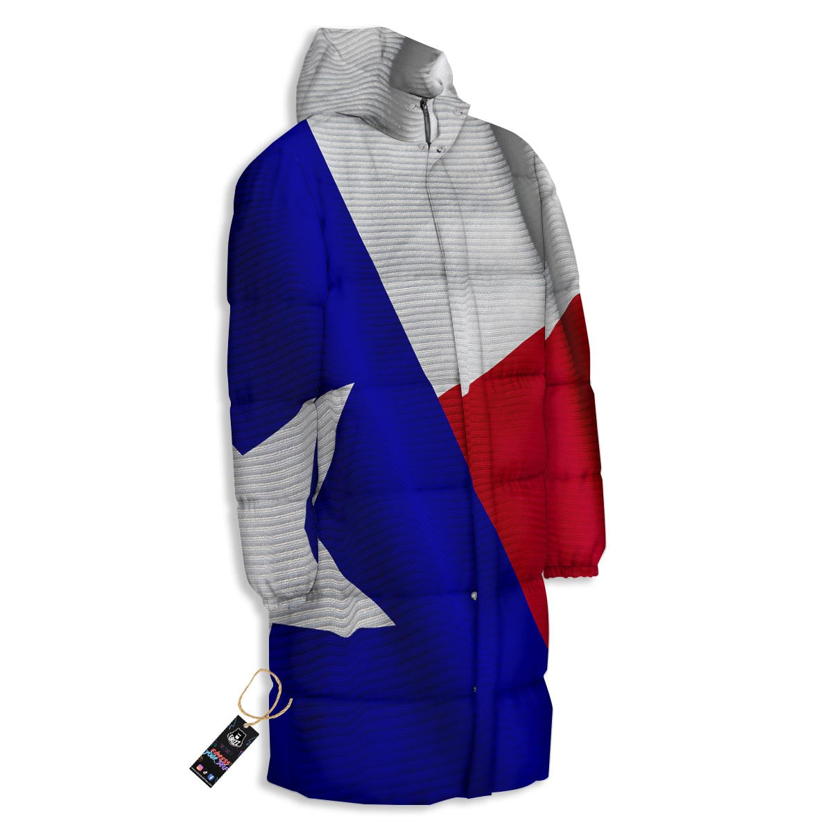 Flag Texas State Print Long Down Jacket-grizzshop