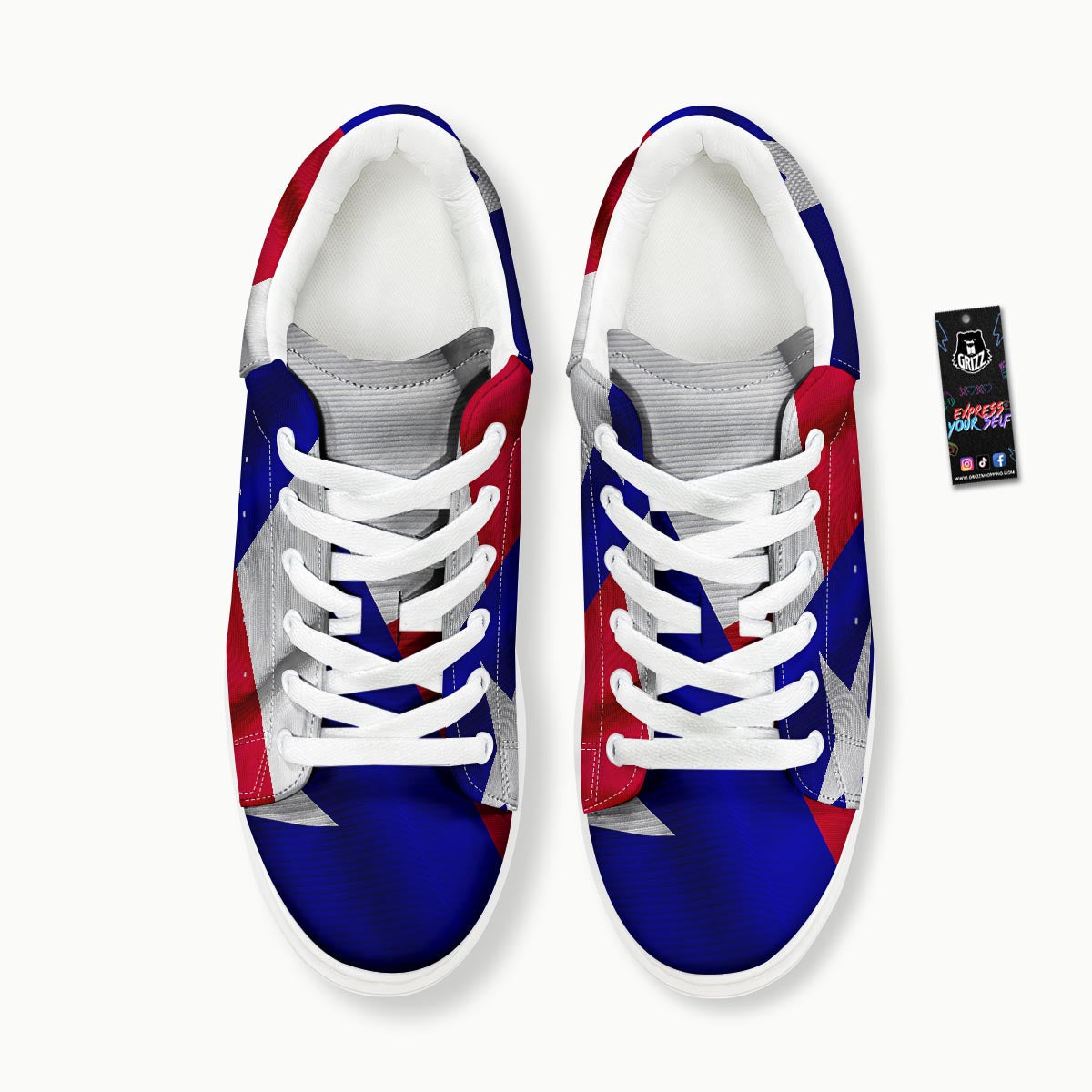Flag Texas State Print Platform Shoes-grizzshop