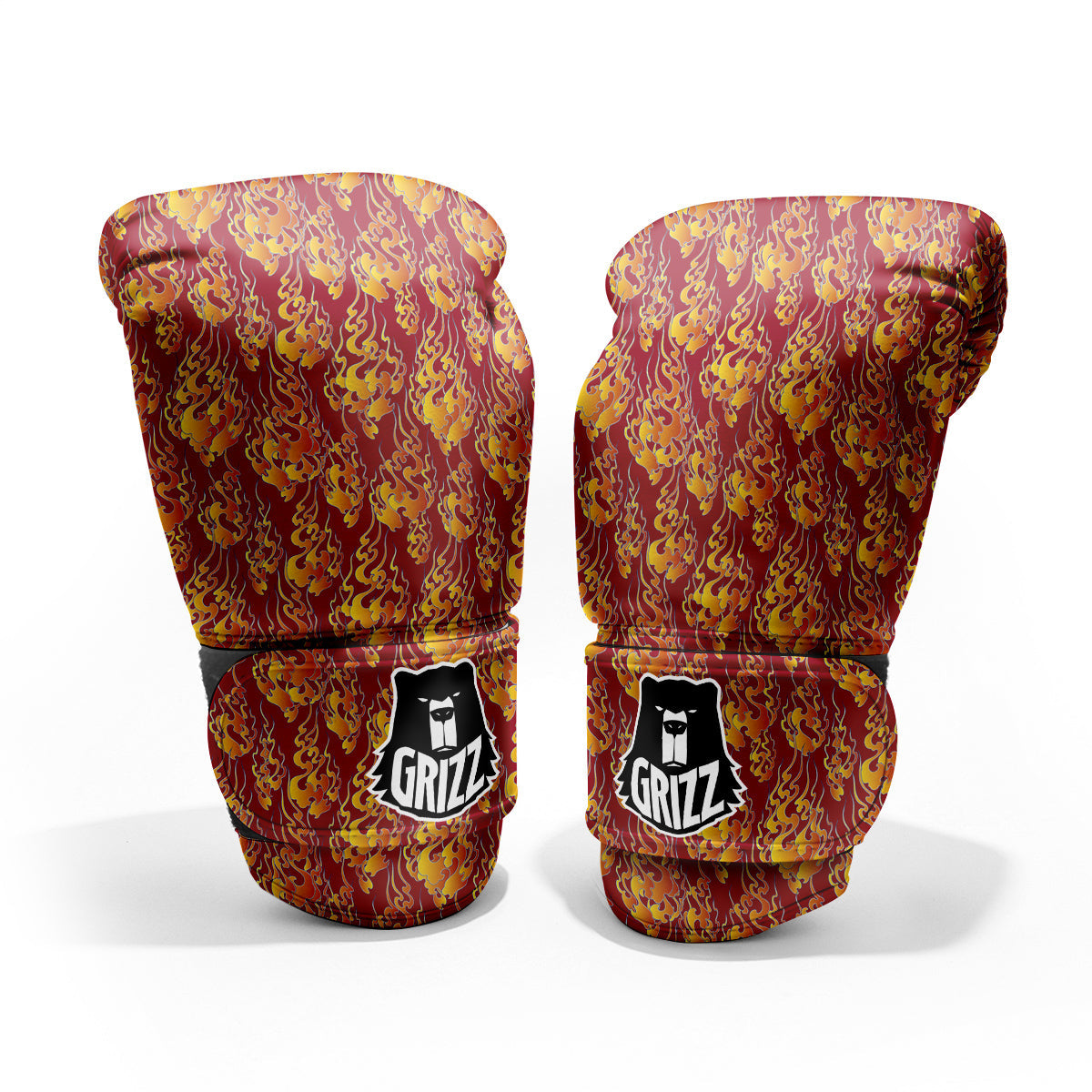 Flame Burning Japanese Art Print Pattern Pro Boxing Glove