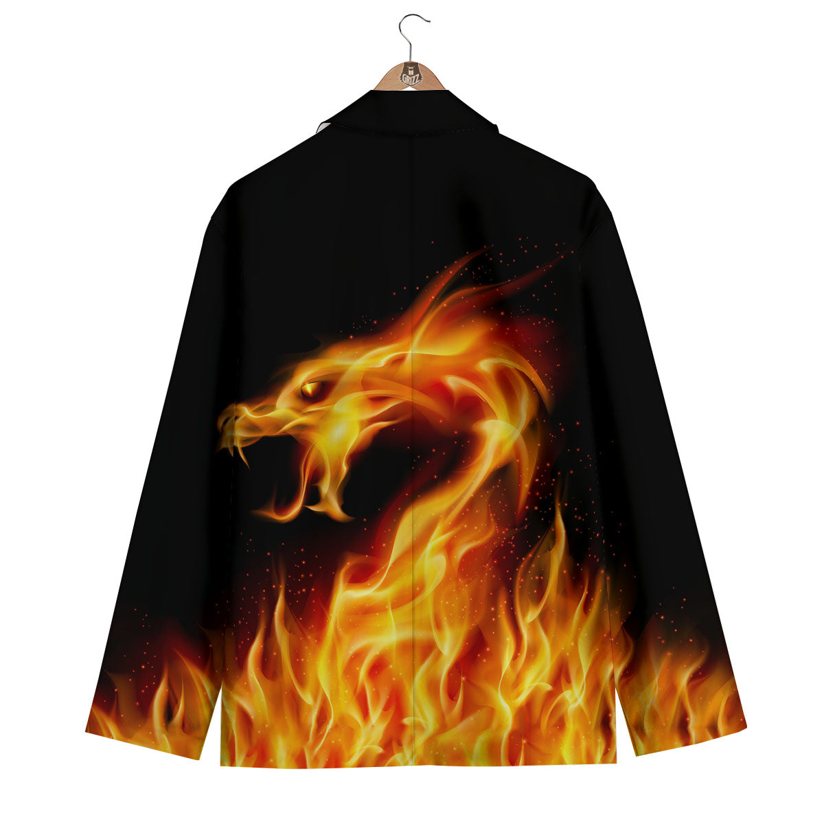 Flame Dragon Men's Blazer-grizzshop