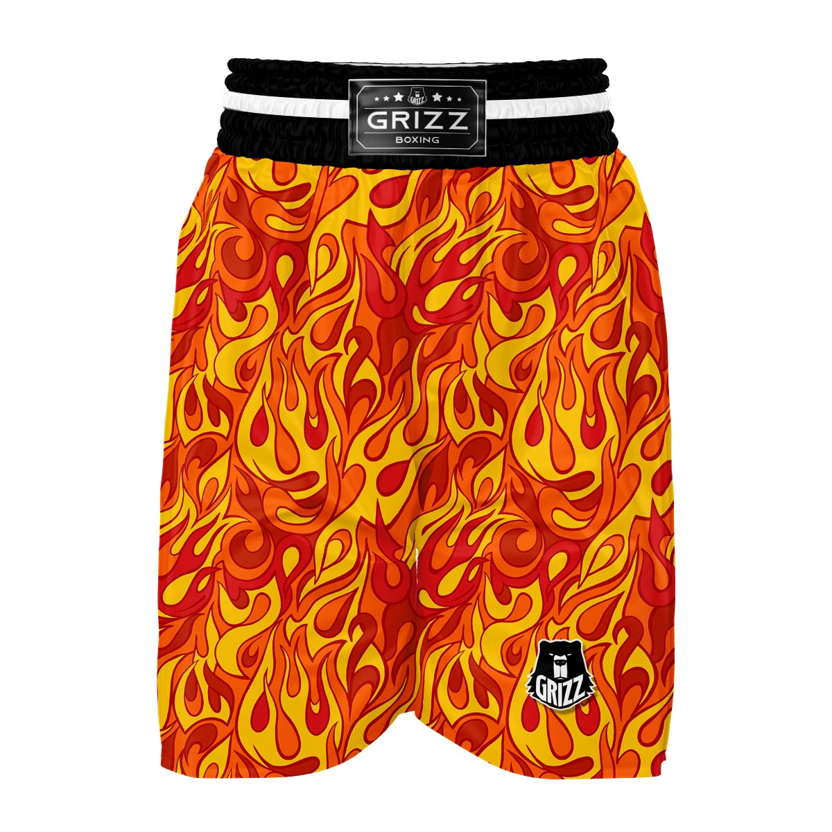 Flame Fire Print Pattern Boxing Shorts-grizzshop