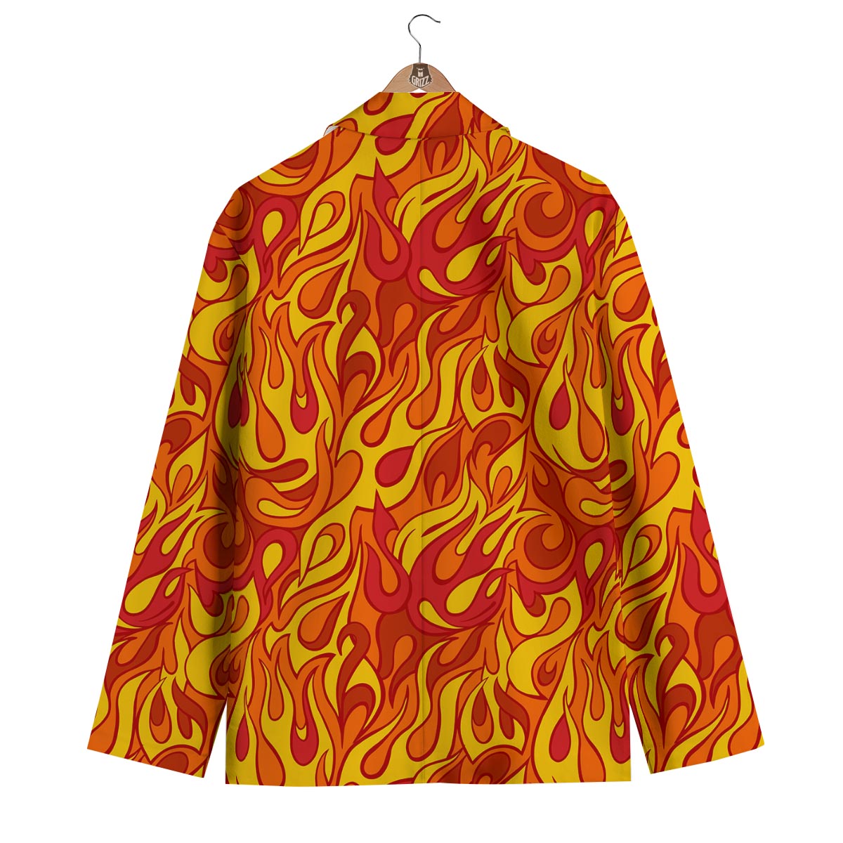 Flame Fire Print Pattern Men's Blazer-grizzshop
