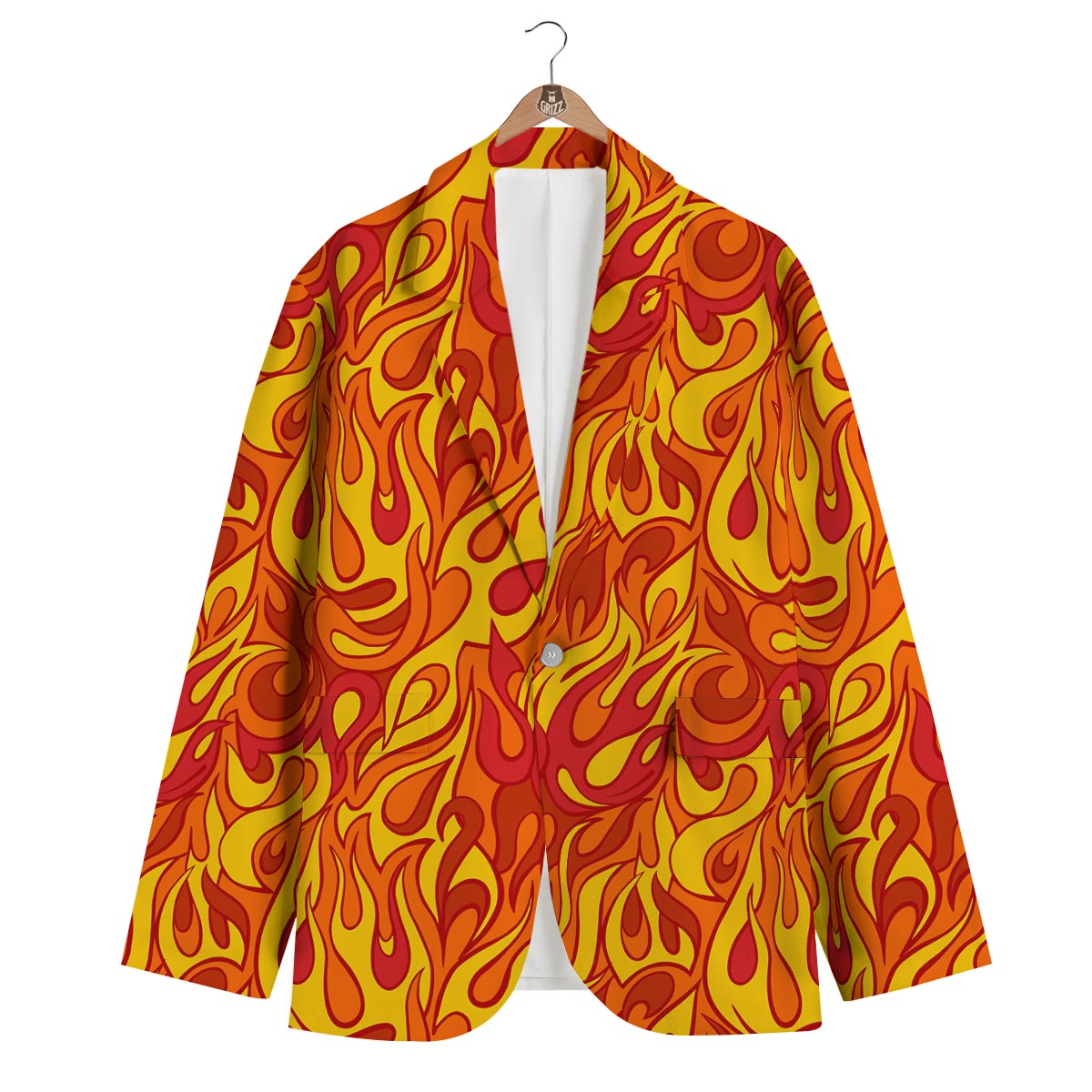 Flame Fire Print Pattern Leather Tote Bag