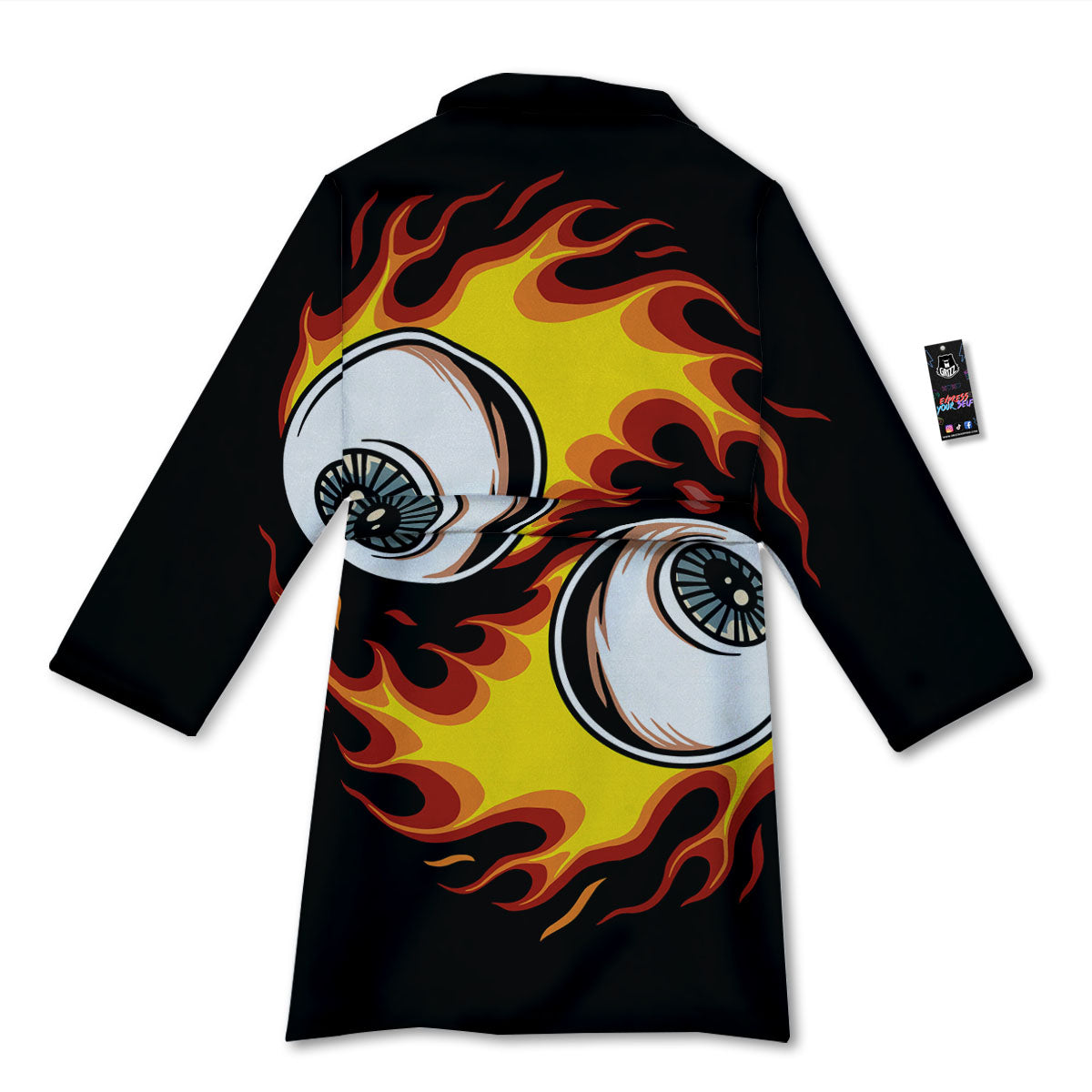 Flaming Eye Print Bathrobe-grizzshop