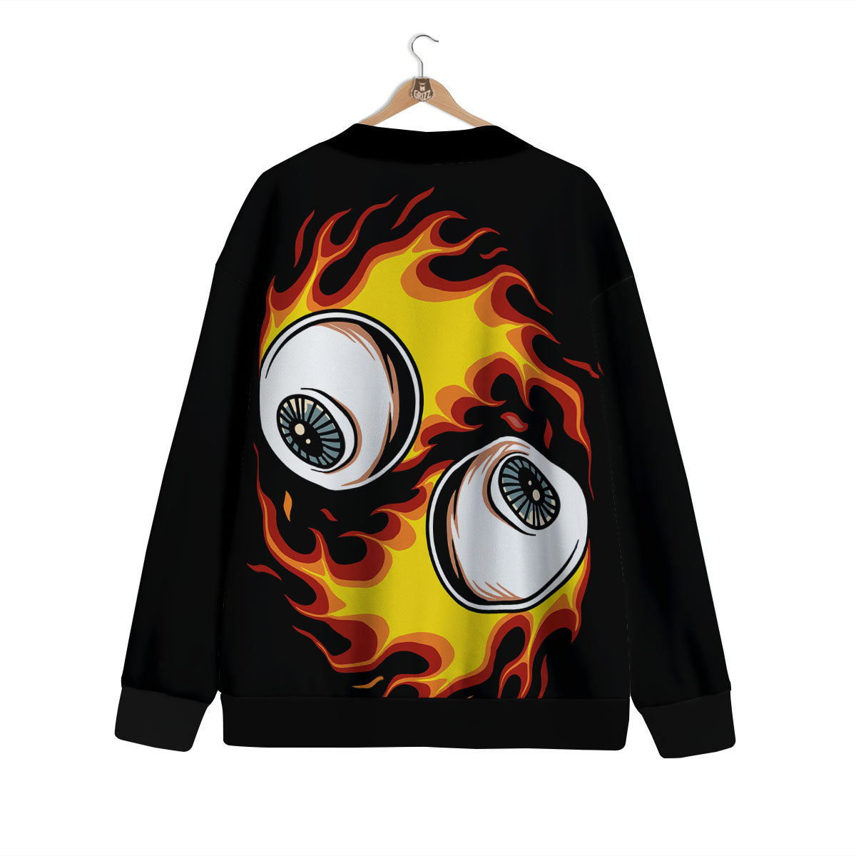 Flaming Eye Print Cardigan-grizzshop
