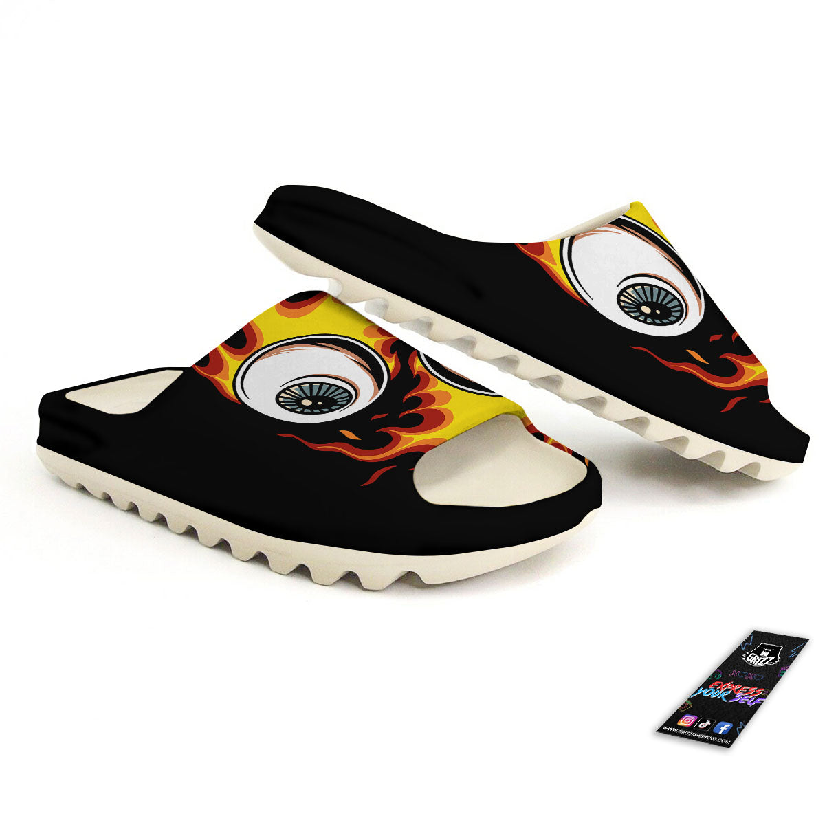 Flaming Eye Print Sandals-grizzshop