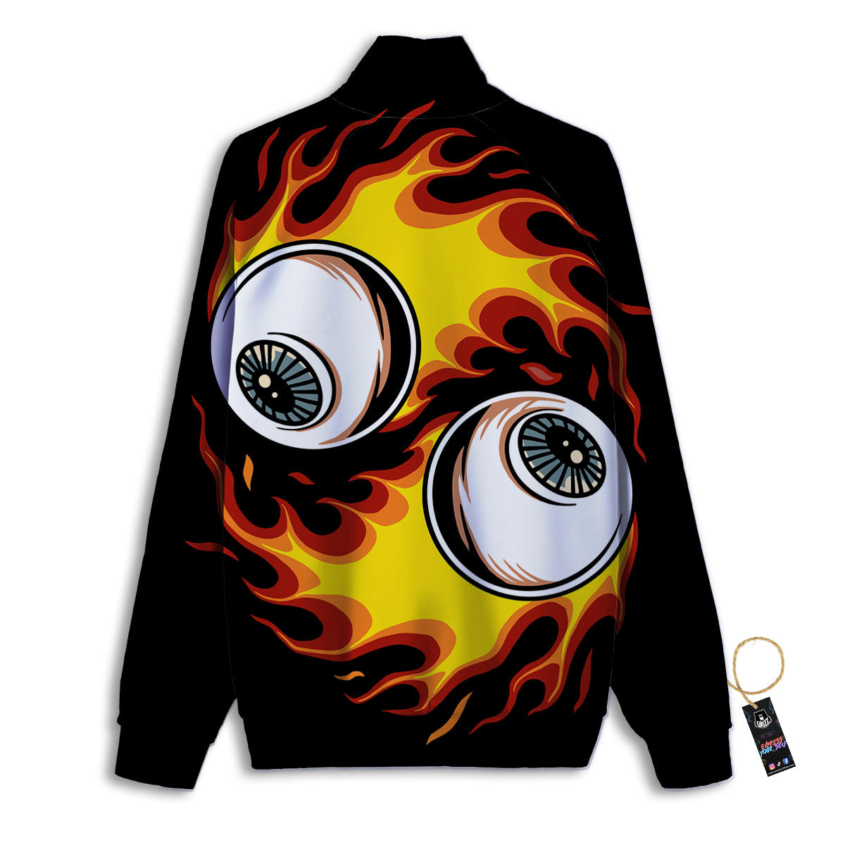 Flaming Eye Print Track Jacket-grizzshop