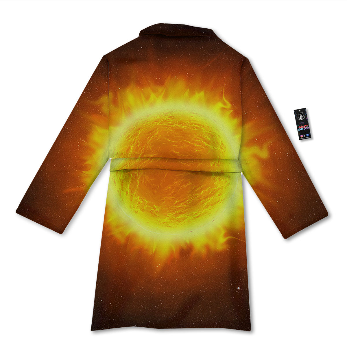 Flaming Sun Print Bathrobe-grizzshop
