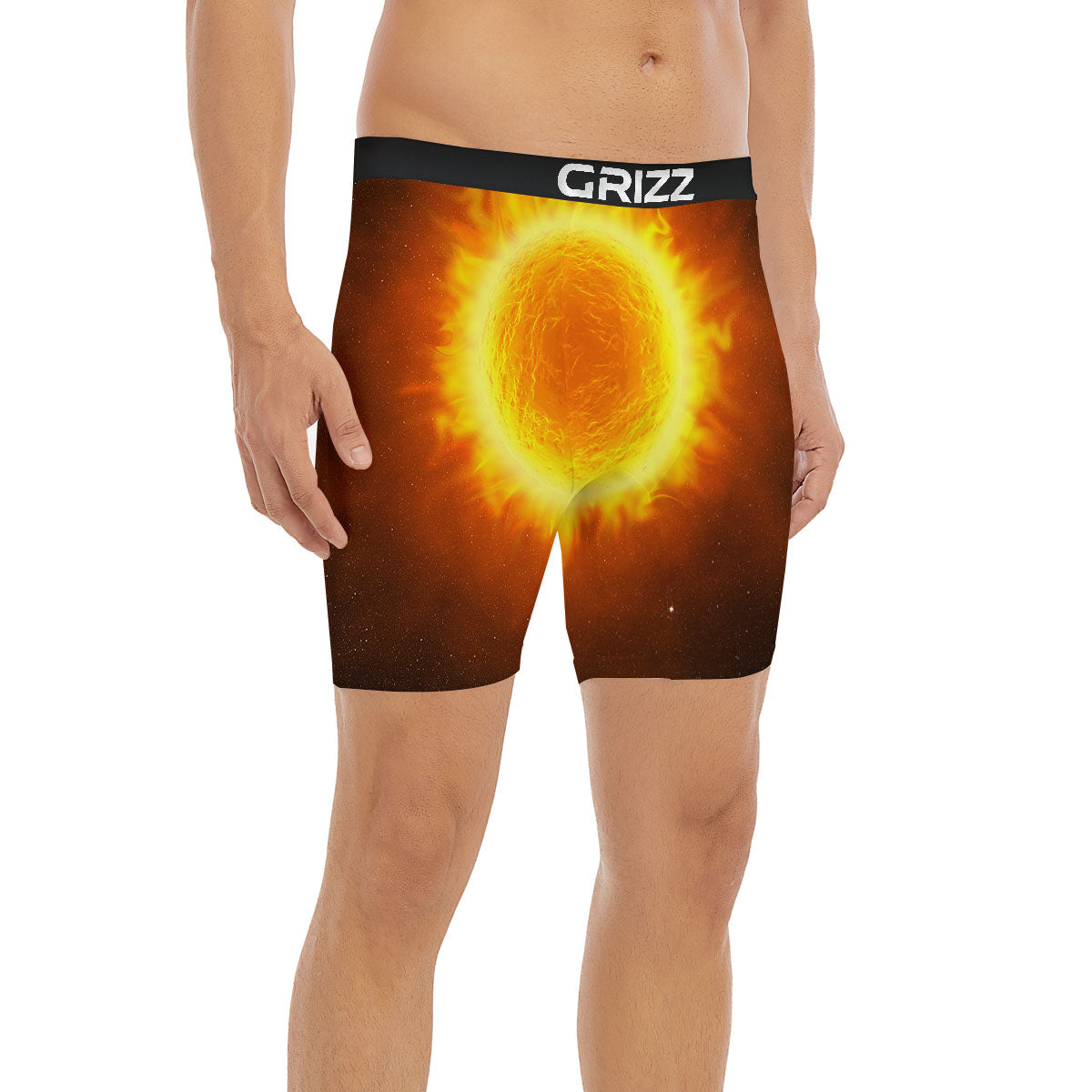 Flaming Sun Print Boxer Briefs-grizzshop