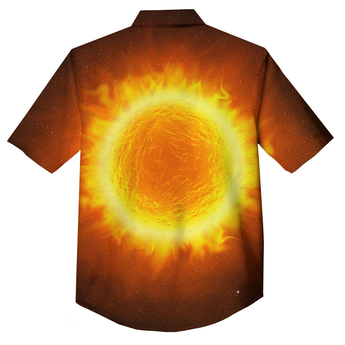 Flaming Sun Print Button Up Shirt-grizzshop