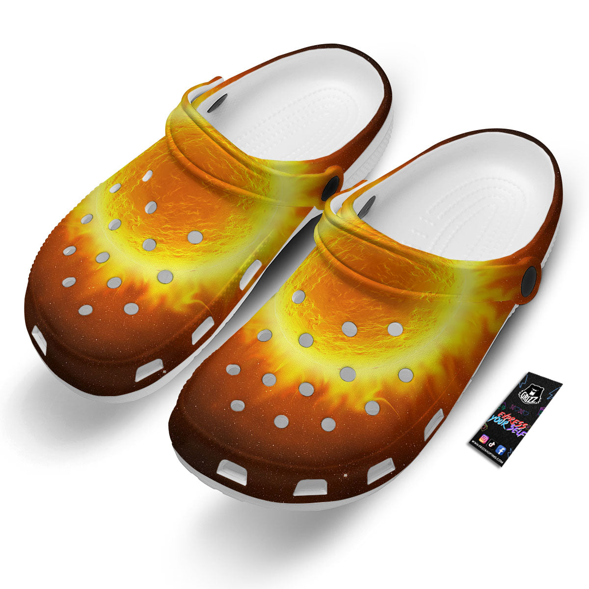 Flaming Sun Print Clog-grizzshop