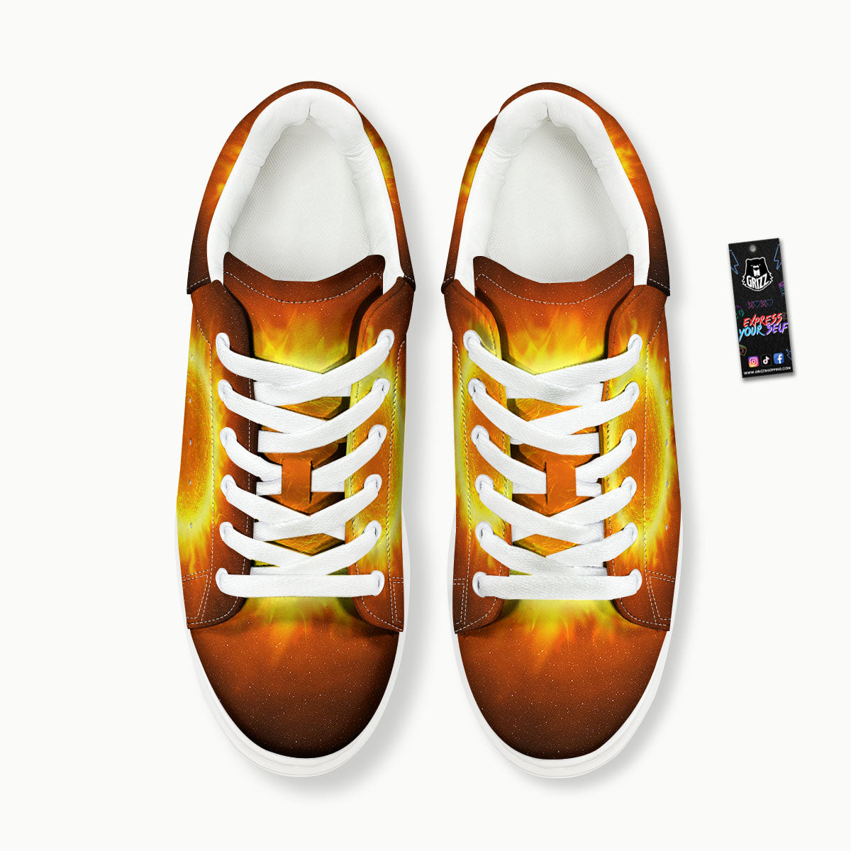 Flaming Sun Print Platform Shoes-grizzshop