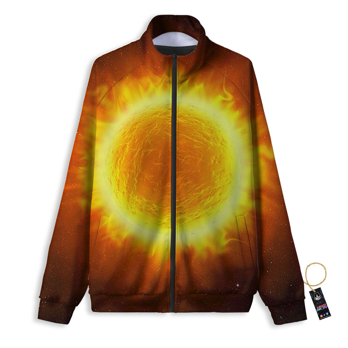 Flaming Sun Print Track Jacket-grizzshop