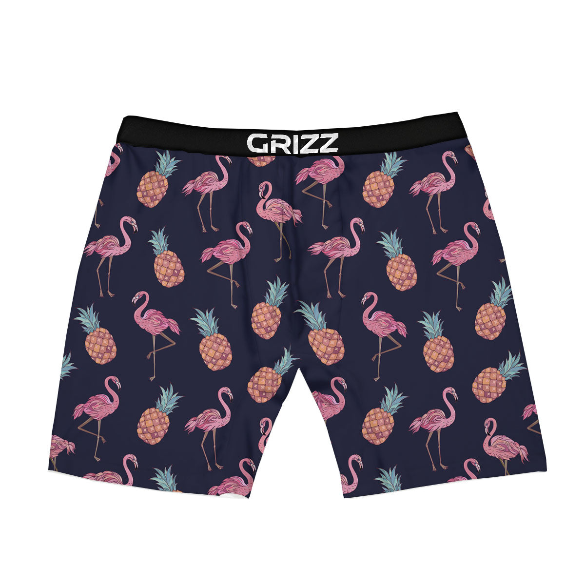 Flamingo And Pineapple Print Pattern Boxer Briefs-grizzshop