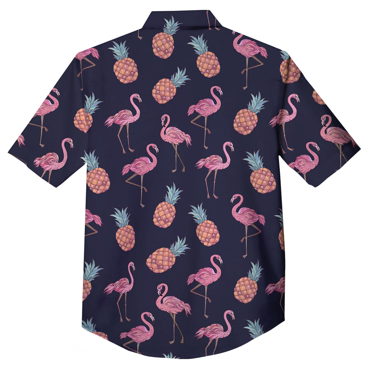 Flamingo And Pineapple Print Pattern Button Up Shirt-grizzshop