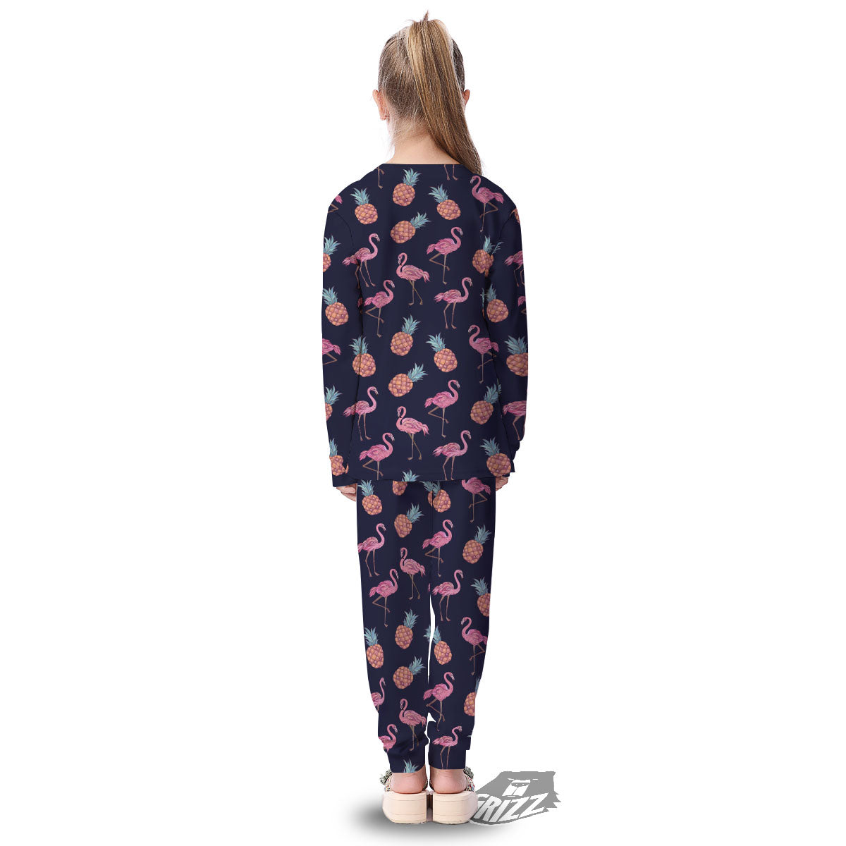 Flamingo And Pineapple Print Pattern Kid's Pajamas-grizzshop