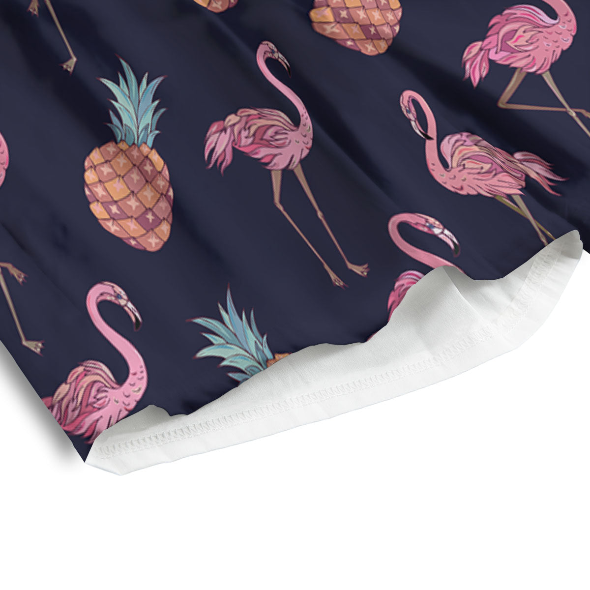 Flamingo And Pineapple Print Pattern Men's Athletic Shorts