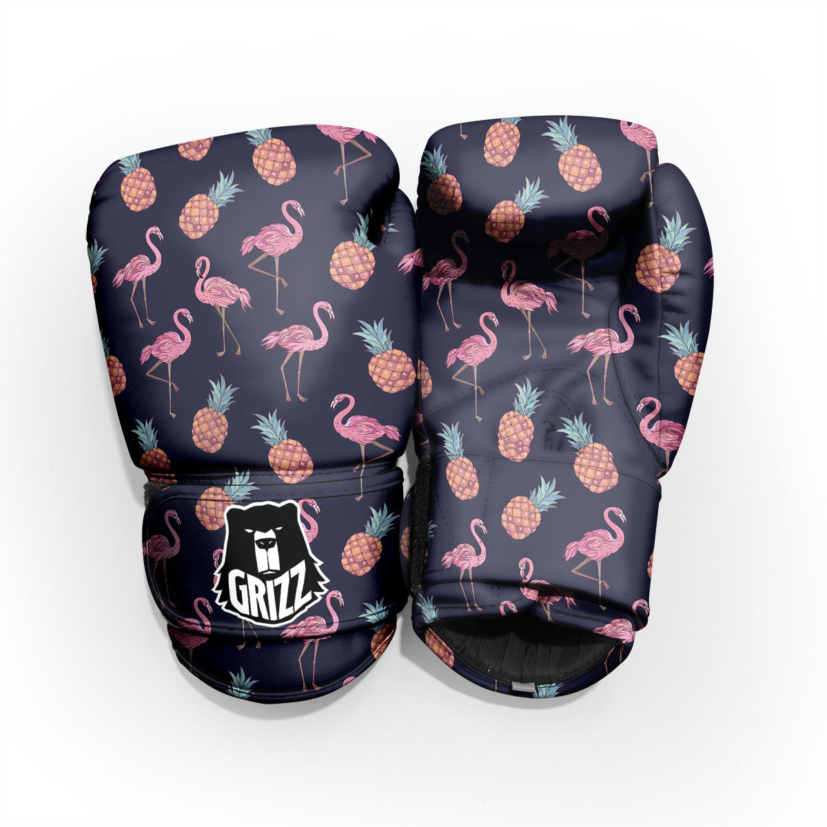 Flamingo And Pineapple Print Pattern Sparring Gloves-grizzshop