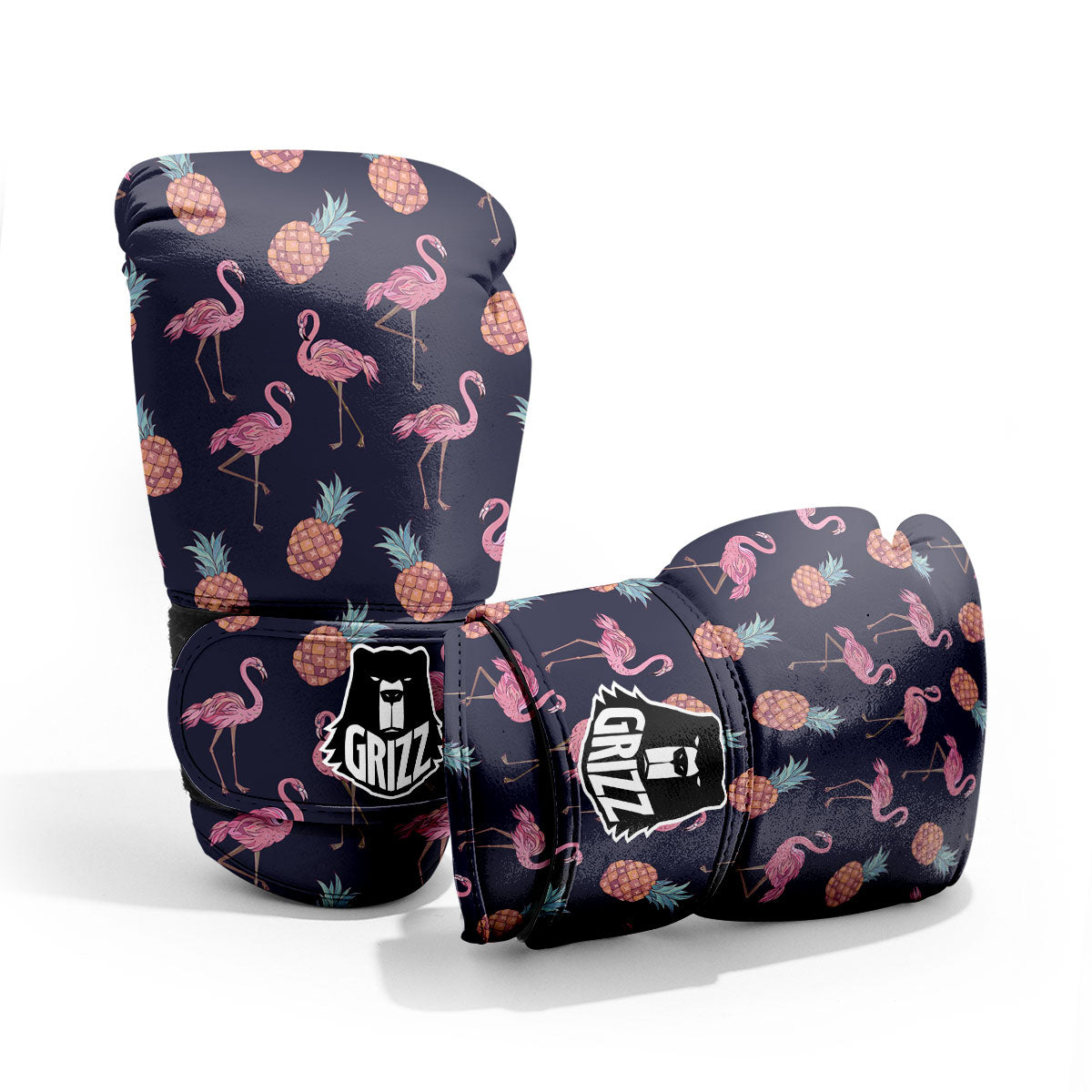 Flamingo And Pineapple Print Pattern Sparring Gloves-grizzshop