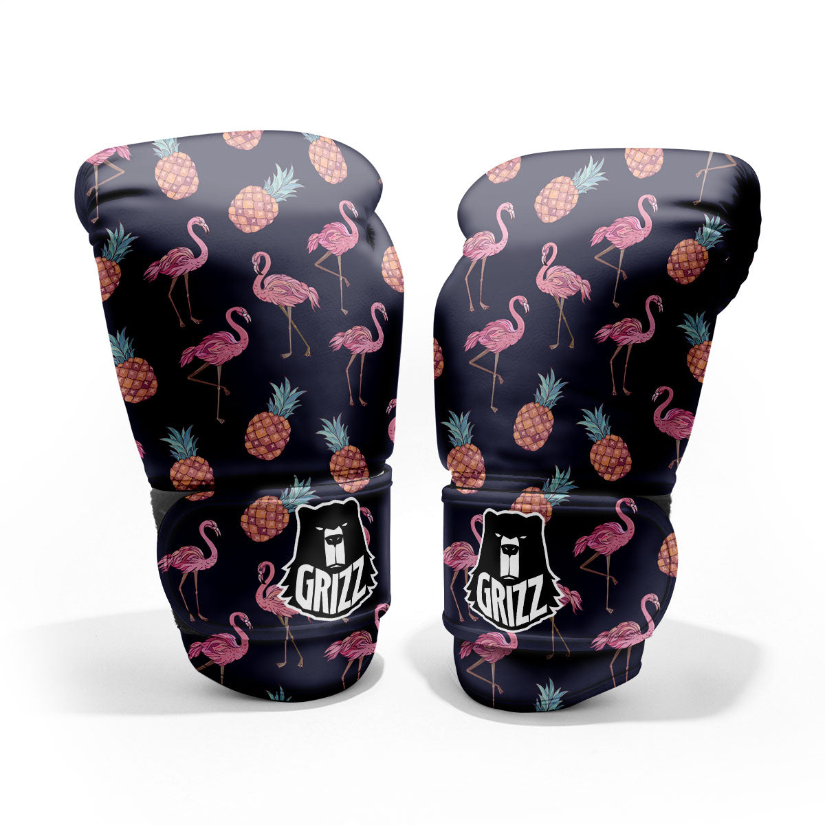 Flamingo And Pineapple Print Pattern Sparring Gloves-grizzshop