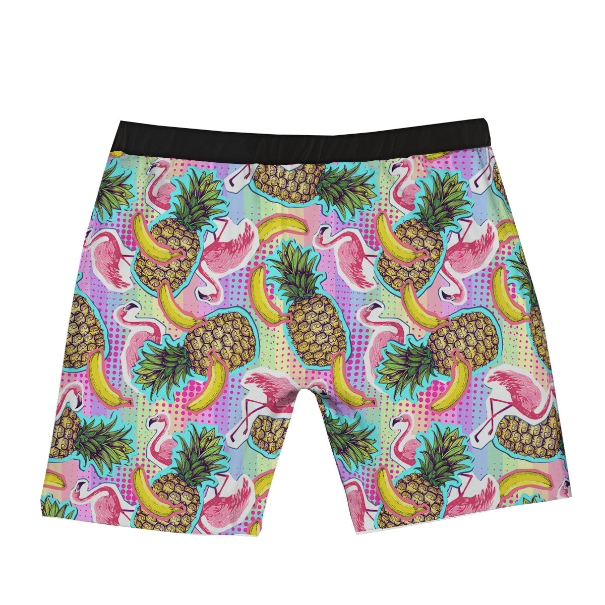 Flamingo And Pineapple Rainbow Print Pattern Boxer Briefs-grizzshop