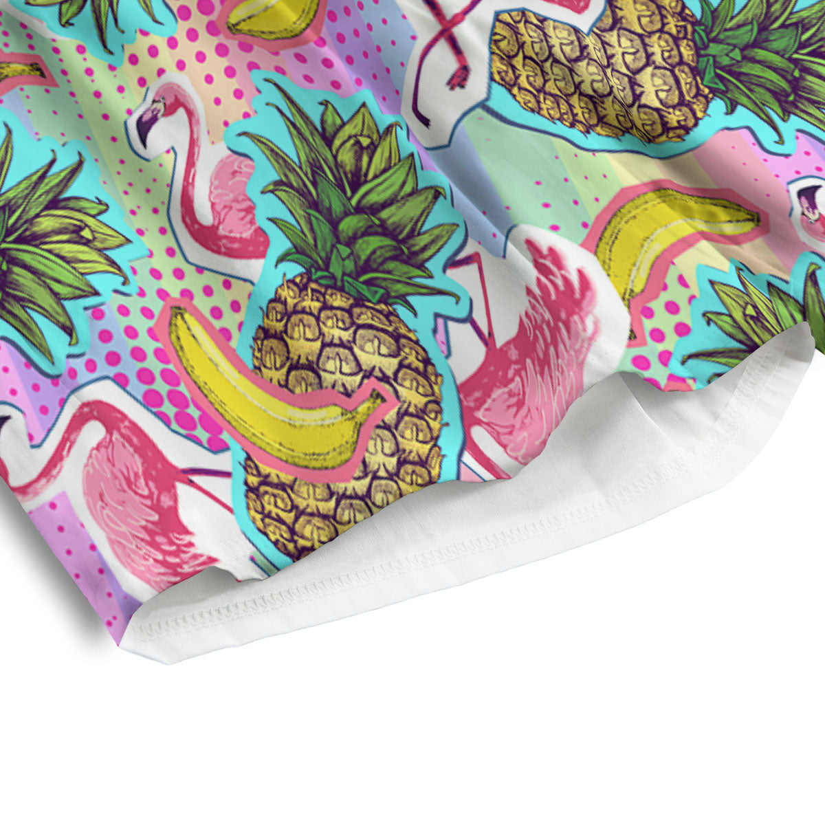 Flamingo And Pineapple Rainbow Print Pattern Men's Athletic Shorts
