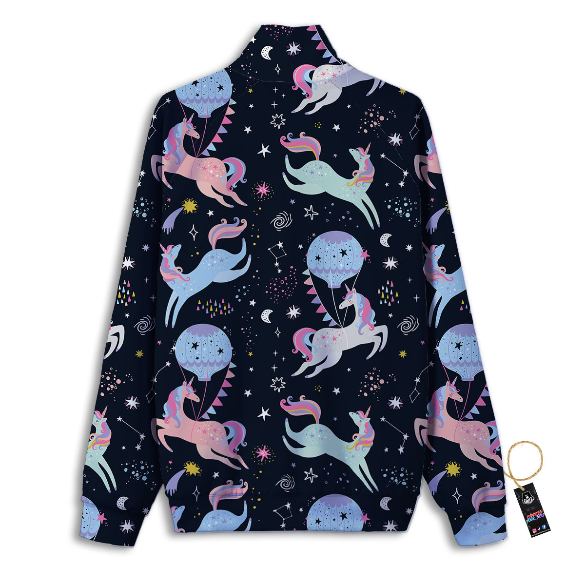 Flamingo And Pineapple Rainbow Print Pattern Track Jacket-grizzshop