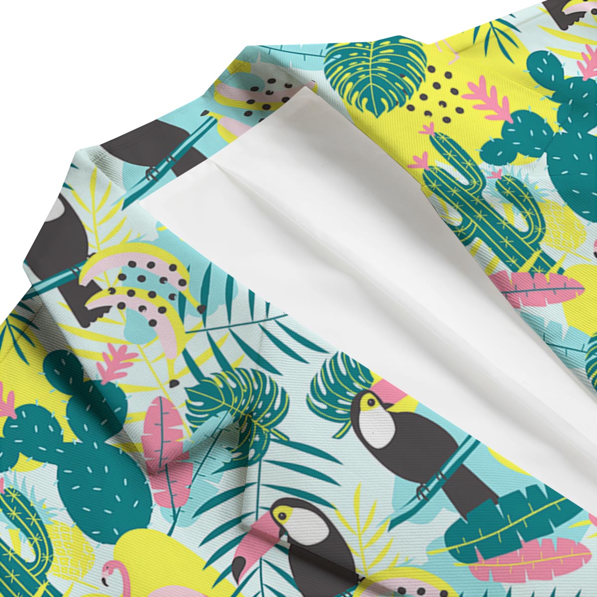 Flamingo Catus Tropical Hawaiian Pineapple Print Men's Blazer-grizzshop