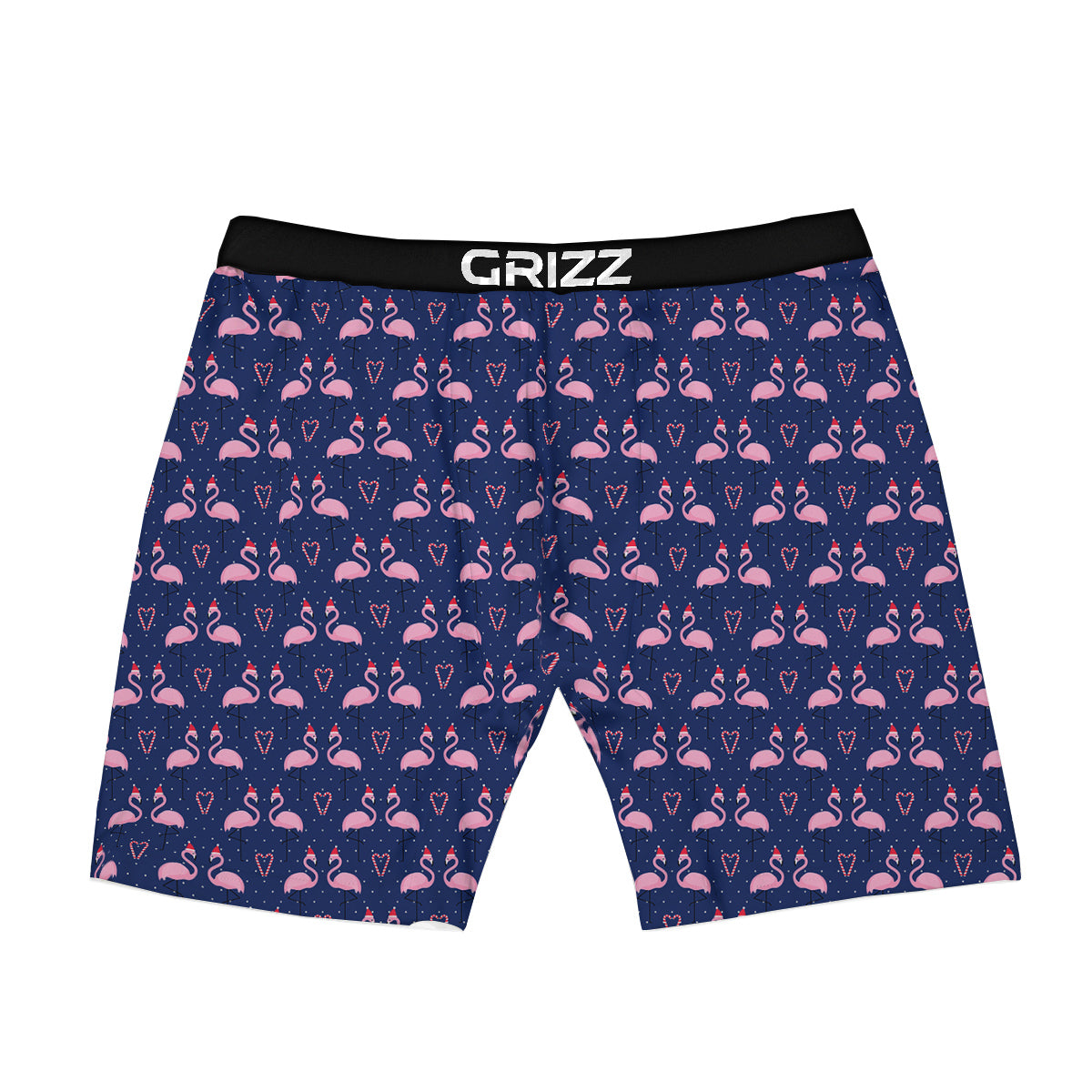 Flamingo Christmas Snowy Print Pattern Boxer Briefs-grizzshop