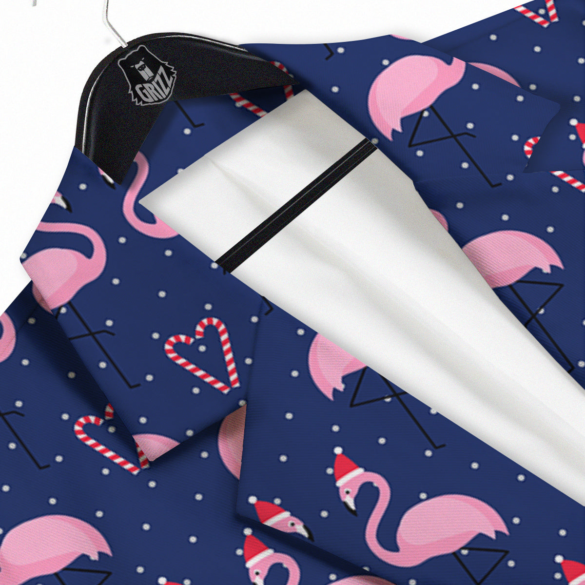 Flamingo Christmas Snowy Print Pattern Men's Sport Coat-grizzshop