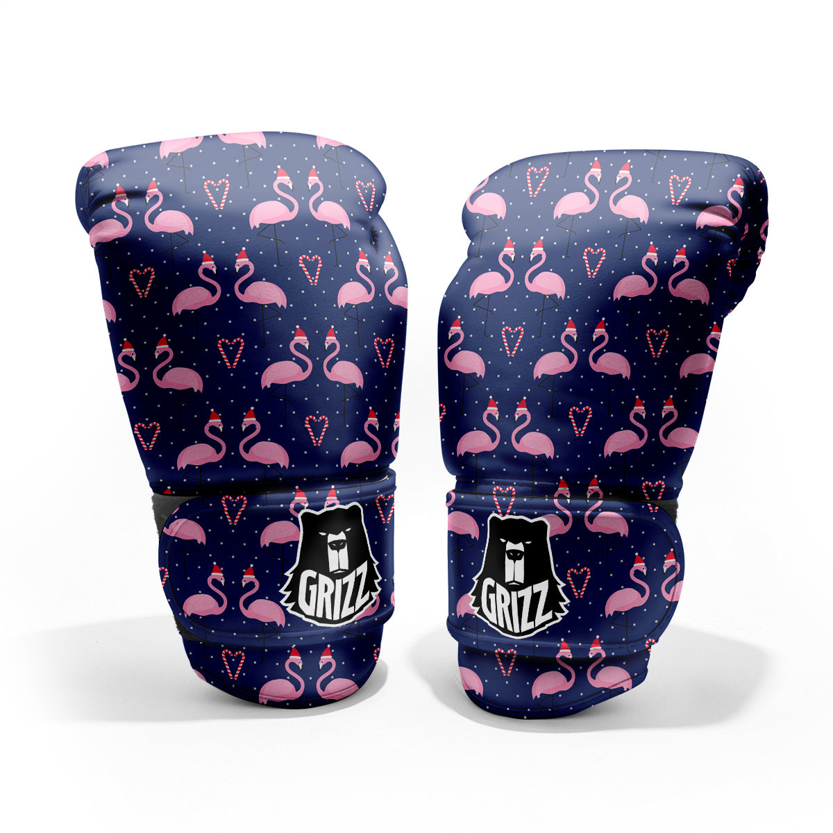 Flamingo Christmas Snowy Print Pattern Pro Boxing Glove