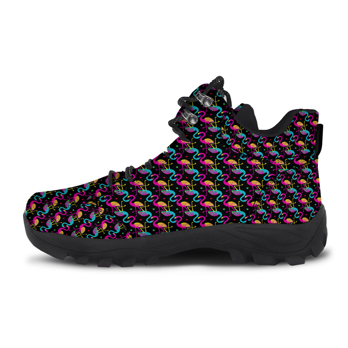 Flamingo Colorful Print Pattern Hiking Shoes-grizzshop