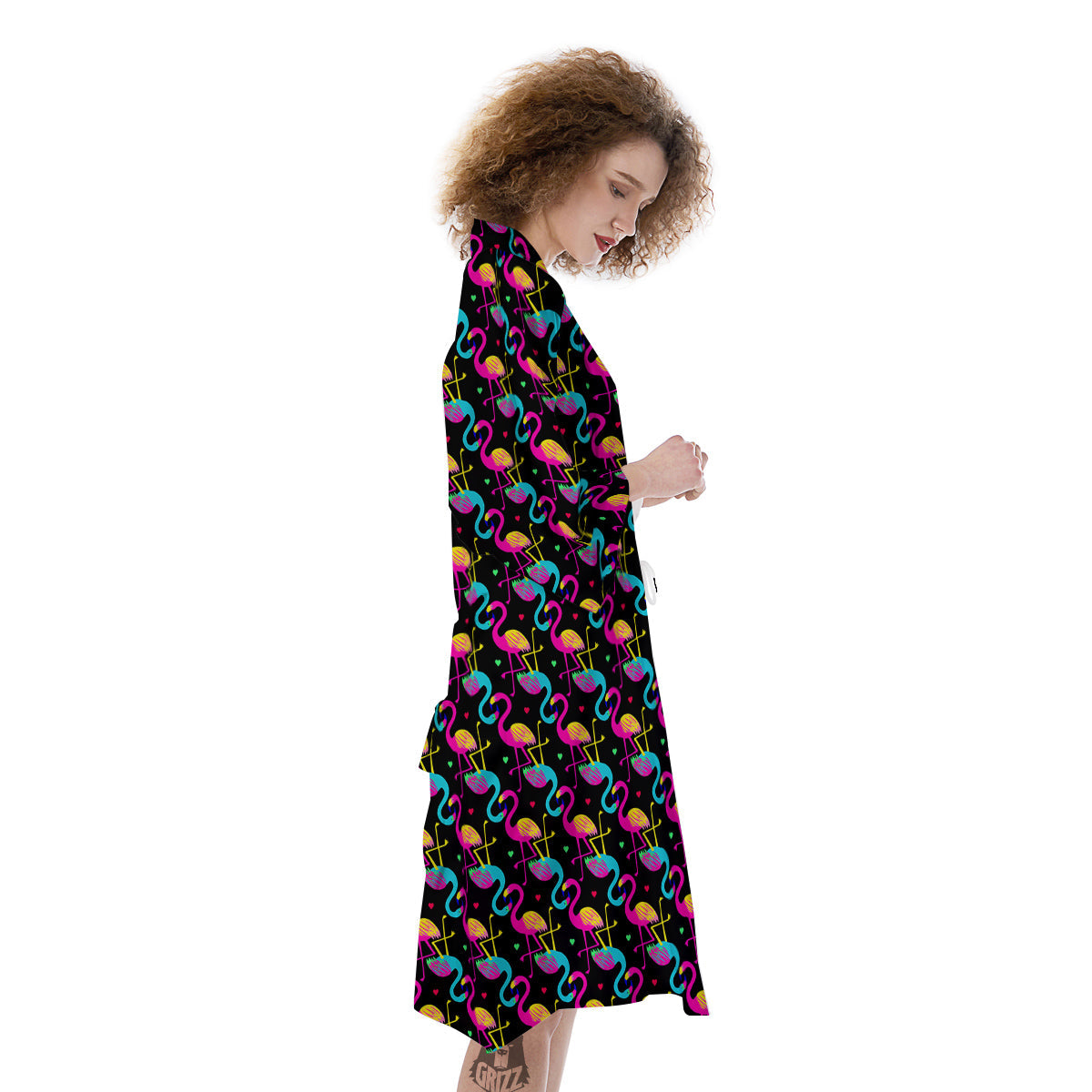 Flamingo Colorful Print Pattern Kimono-grizzshop