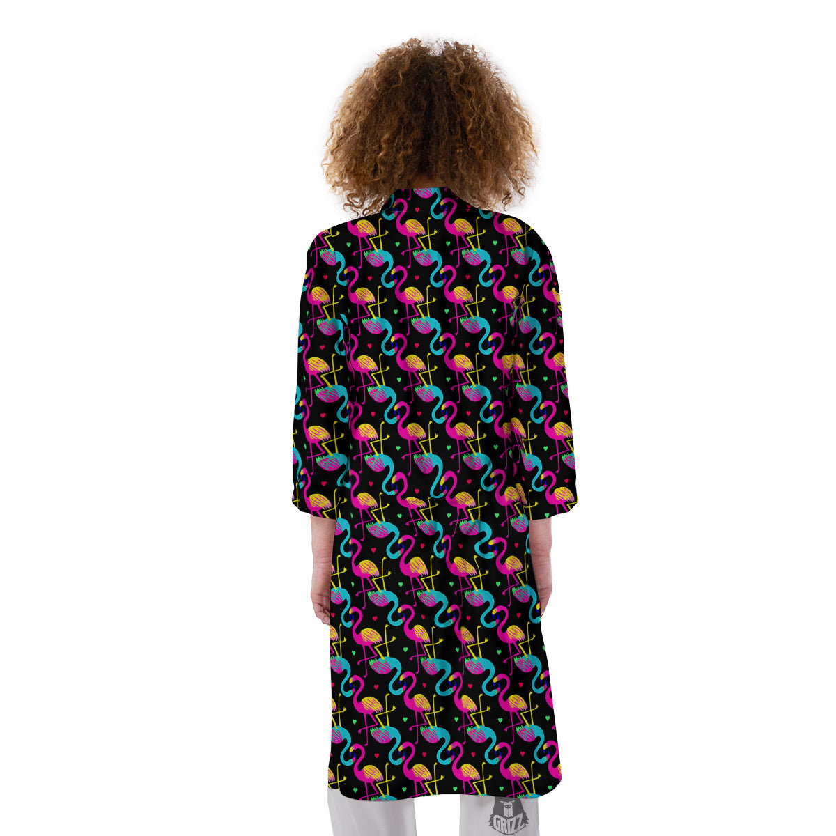 Flamingo Colorful Print Pattern Kimono-grizzshop