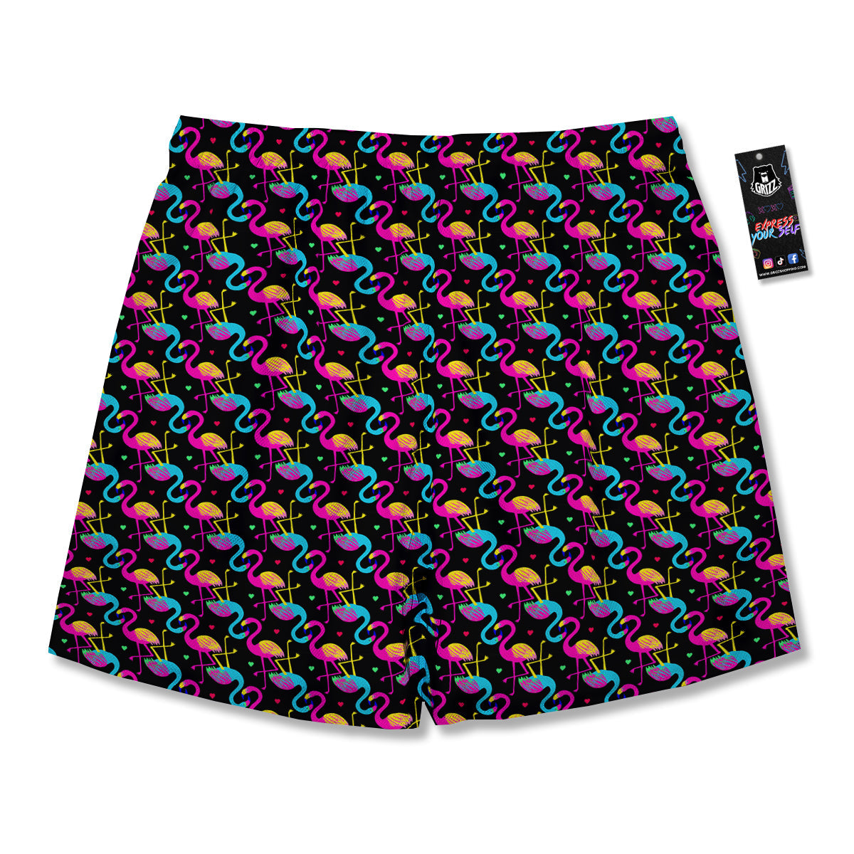 Flamingo Colorful Print Pattern Men's Running Shorts-grizzshop