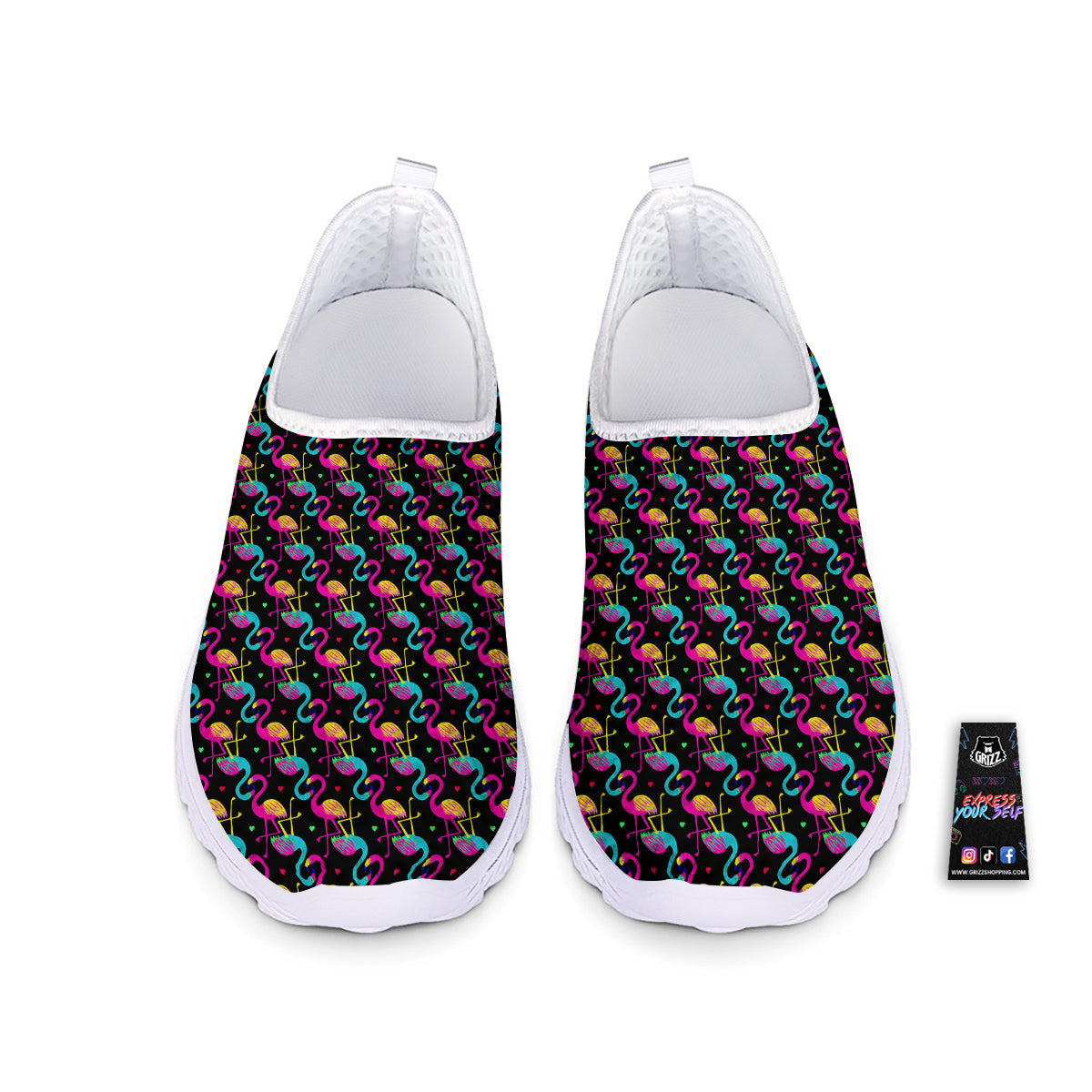 Flamingo Colorful Print Pattern Nurse Shoes-grizzshop