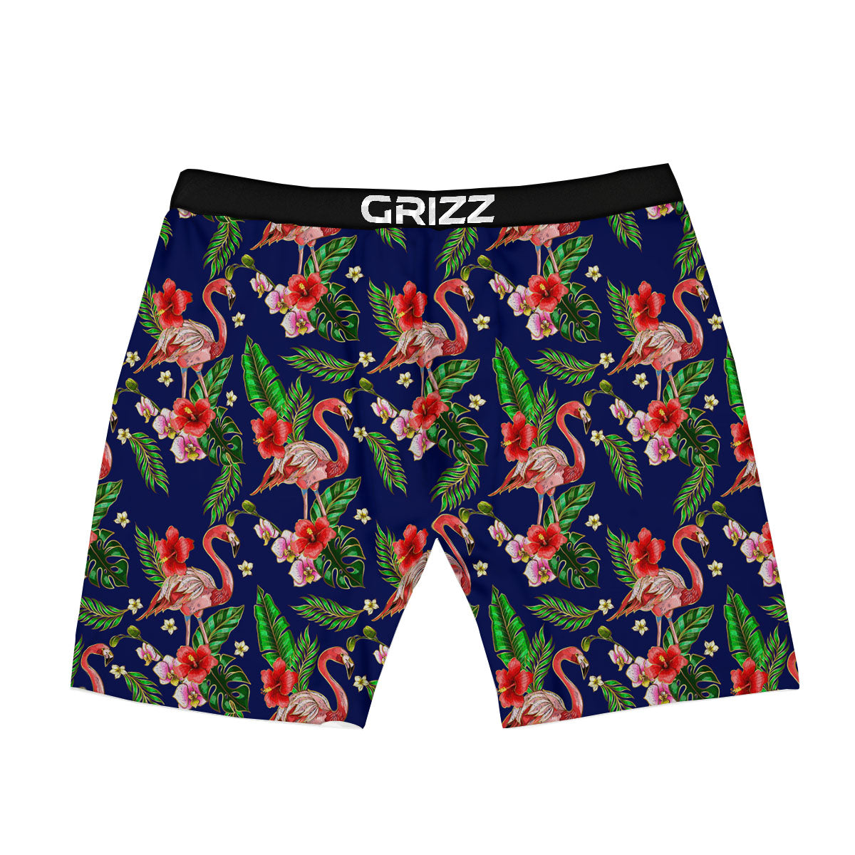 Flamingo Floral Tropical Print Pattern Boxer Briefs-grizzshop