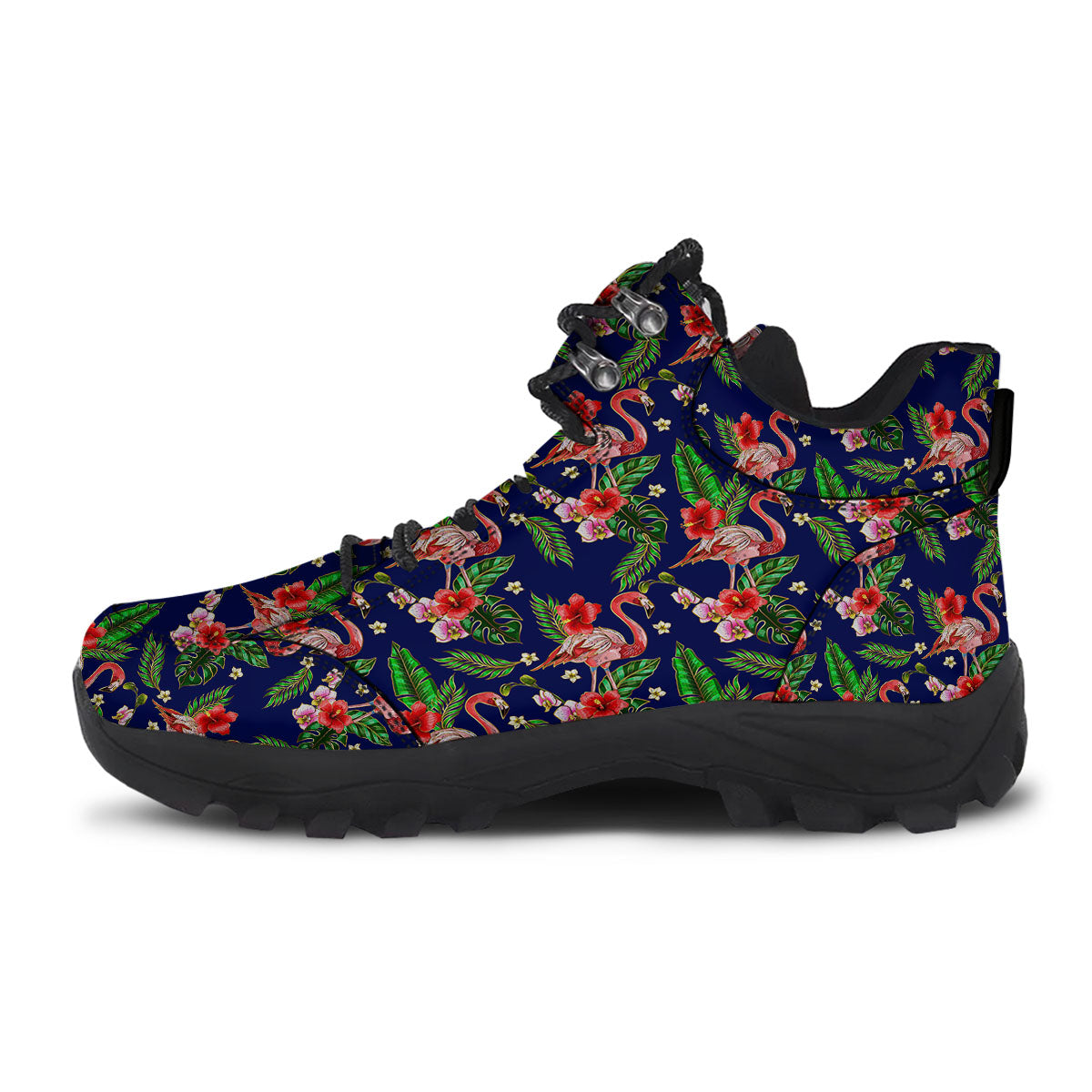 Flamingo Floral Tropical Print Pattern Hiking Shoes-grizzshop