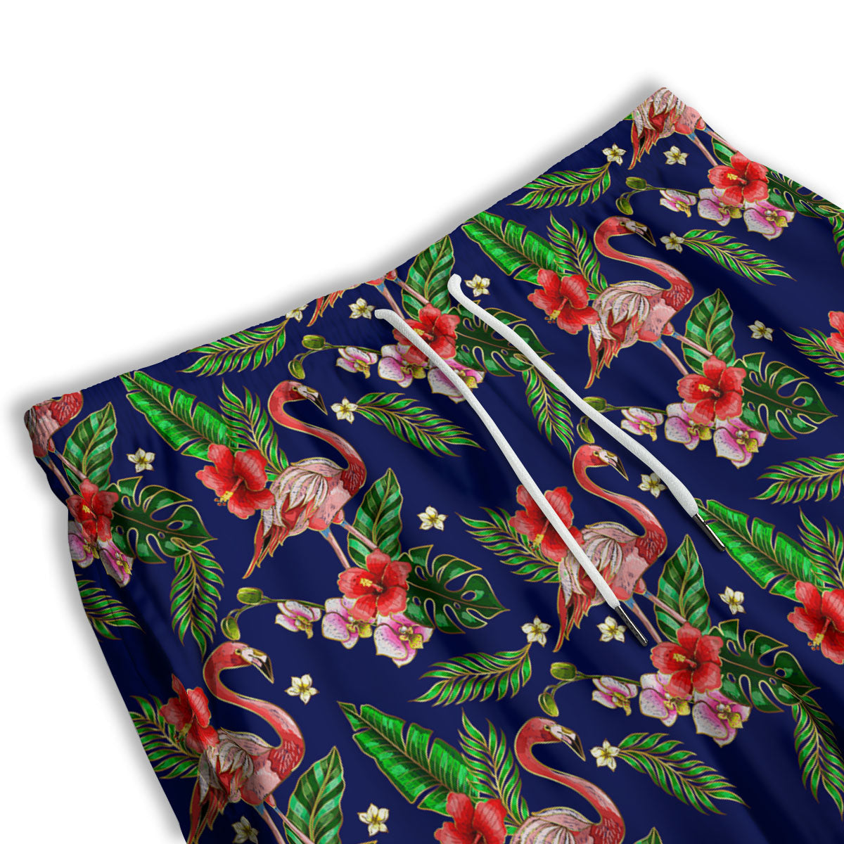 Flamingo Floral Tropical Print Pattern Men's Athletic Shorts-grizzshop