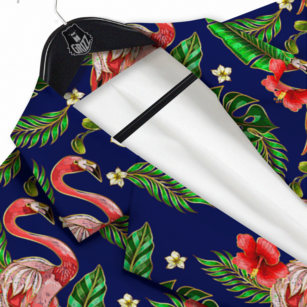Flamingo Floral Tropical Print Pattern Men's Sport Coat-grizzshop
